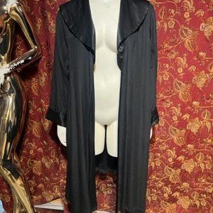Vintage Long Black Satin Jacket